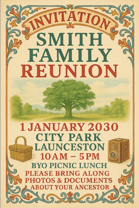 AI designed family reunion poster - style 2